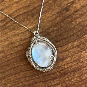 Hand wrapped moon stone pendant